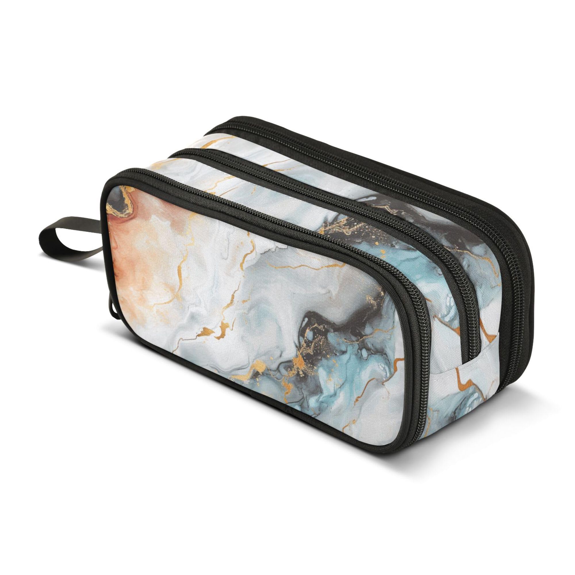 ALAZA Large Pencil Case, Big Capacity Pencil Bag Pen Pouch Holder 3 Compartments,Marble Gold School Office Supplies Stationery Makeup Bag Storage Organizer for Students Girls Boys Women Men — image 1