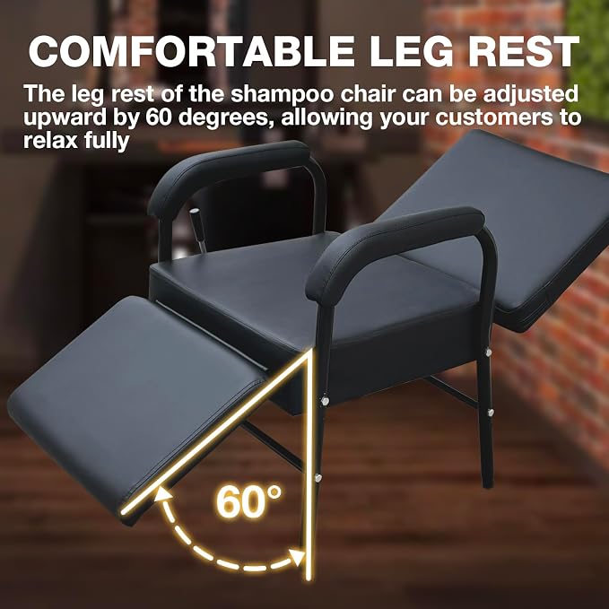 Silla de Champú Reclinable con Altura Ajustable para Salón miniatura 5