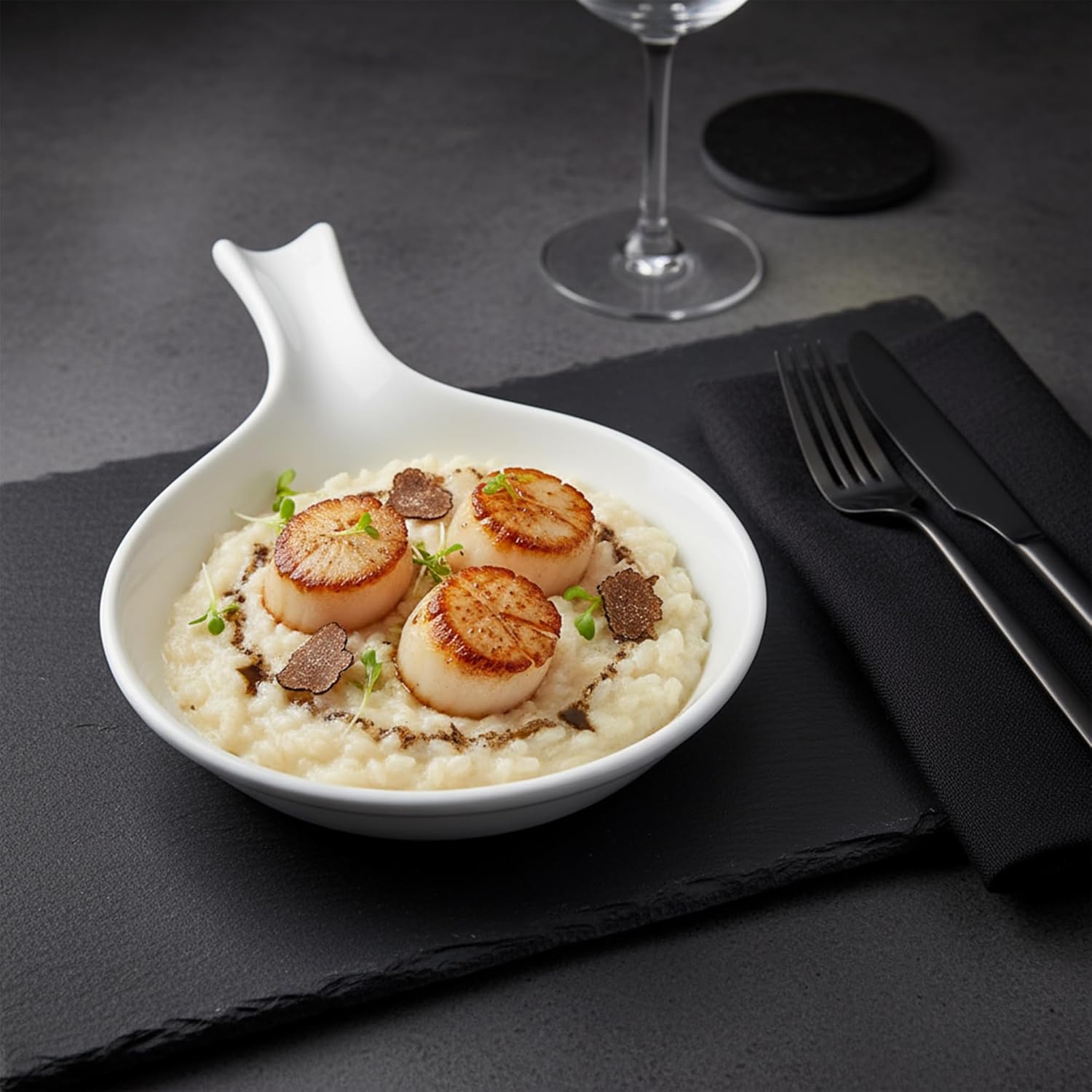 Tuxton China BWP-114 Fry Pan Server, 18 oz., 11-3/8" x 8-1/8" x 1-3/8" H, Microwave and Dishwasher Safe, Oven Proof, Fully Vitrified, Ceramic, DuraTux, White, Pack of 12