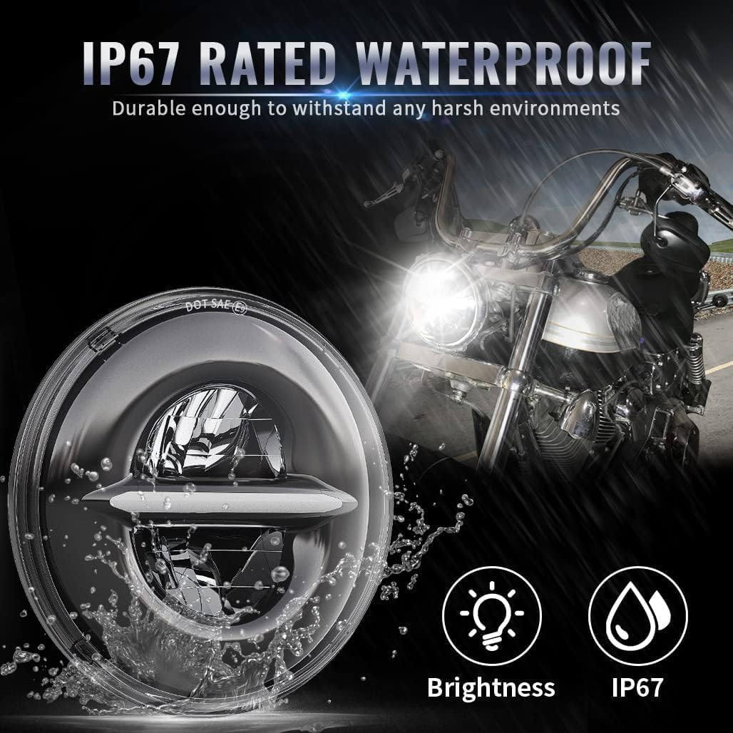 Faro LED Moto TINMAGI 5.75 Pollici - 30W, 6000K, Per Harley Touring, Softail, Dyna, Sportster