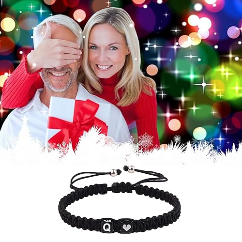 Miniatura 6 de Initial Bracelets for Women Teen Girls, Initial A-Z Heart Letter Charm Bracelets Handmade Adjustable Rope Bracelets for Mother's Day Graduation