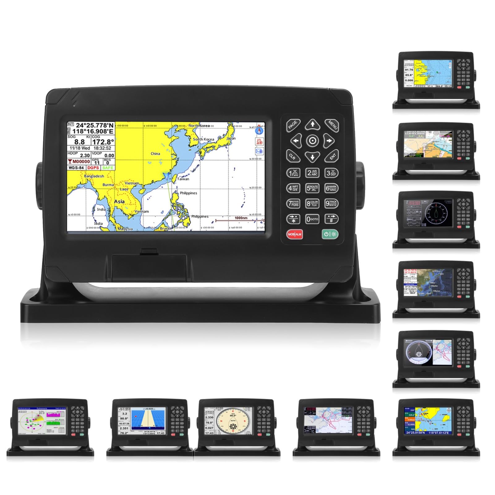 Ploter Map GPS Nawigator Satelitarny, Nawigacja Morska GPS, Transponder AIS z Systemem Podwójnej Mapy Anteny GNSS Wodoodporność IPX6 dla łodzi Morskich
