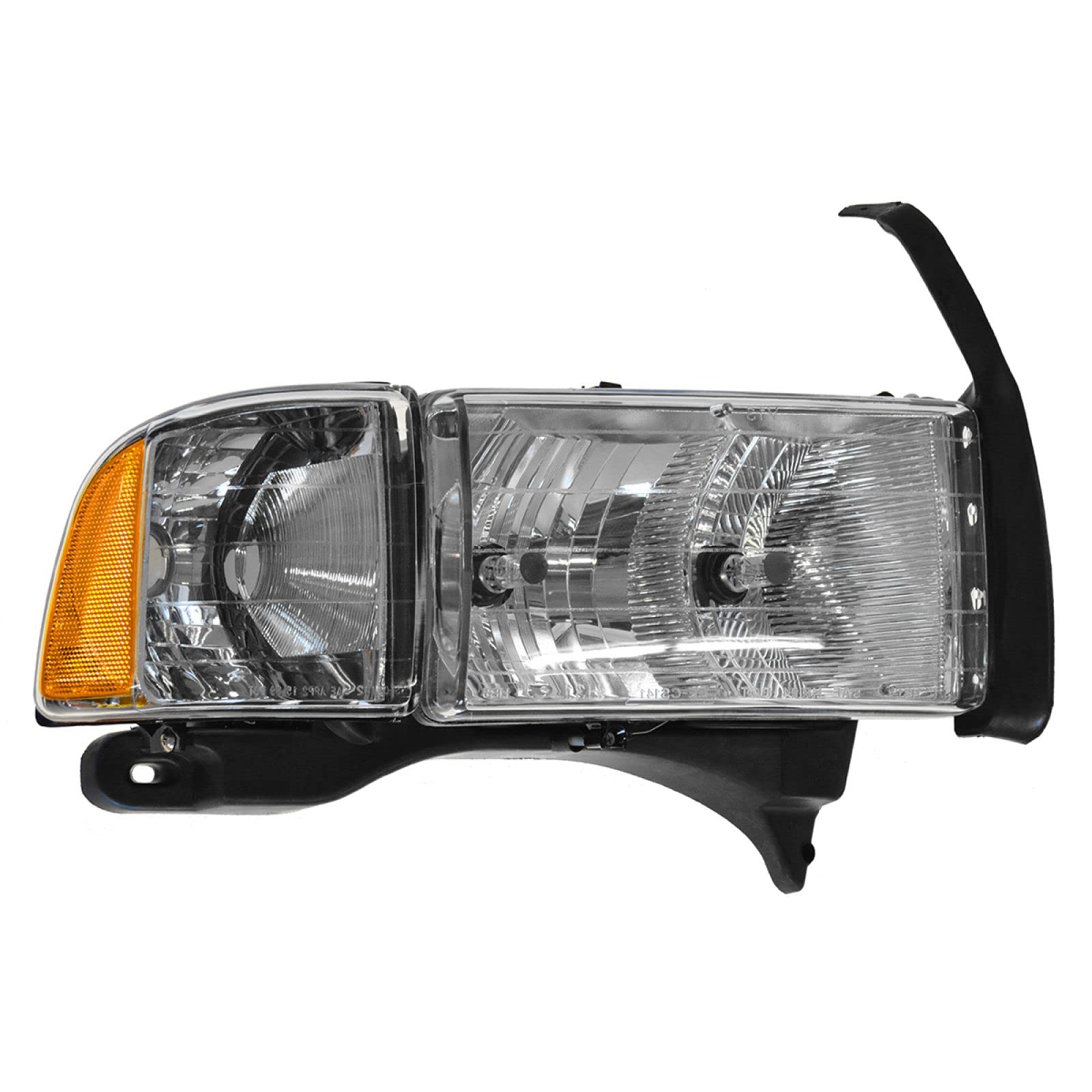 TRQ Passenger Side Headlight Assembly Compatible with 1999-2001 Dodge Ram 1500 1999-2002 Ram 2500, 3500 With Sport Package CH2503123
