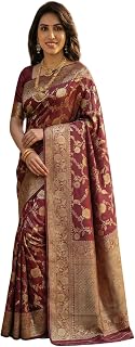 C J Enterprise Women's Pure Soft Silk Saree With Blouse Piece For Wedding (Veil) Price In India