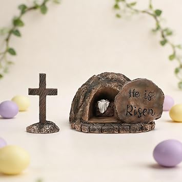 Empty Tomb with Cross Decorations - Nativity Scene Set He is Risen