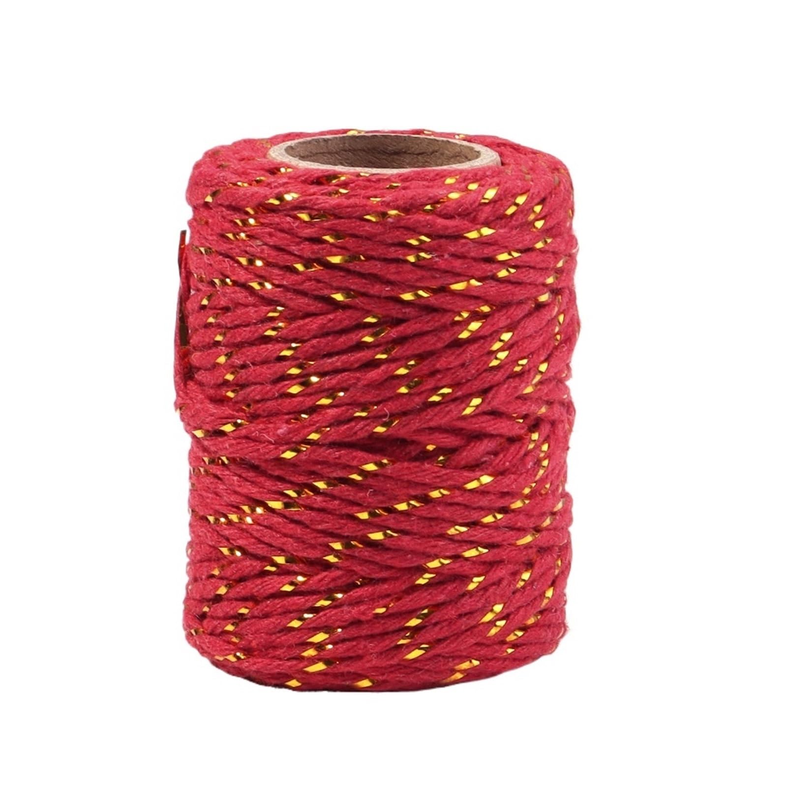 Cotton Macrame Cord 20M 2mm Dual Color Macrame Cotton Cords Twine Colorful Rope String DIY Home Textile Wedding Decoration(Red)
