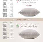 Puredown® 20 x 20 Pillows Square Pillow Inserts Feather Throw Pillow Inserts (Set of 2, White), Décor Pillow for Couches, Chairs, Offices, Apartments