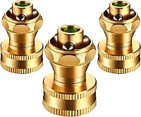 HOTOP 3 Pack Brass Hose Nozzles - Adjustable Twist Sprayer for Garden Watering, Car Washing & Floor Cleaning, 3/4" NH Thread