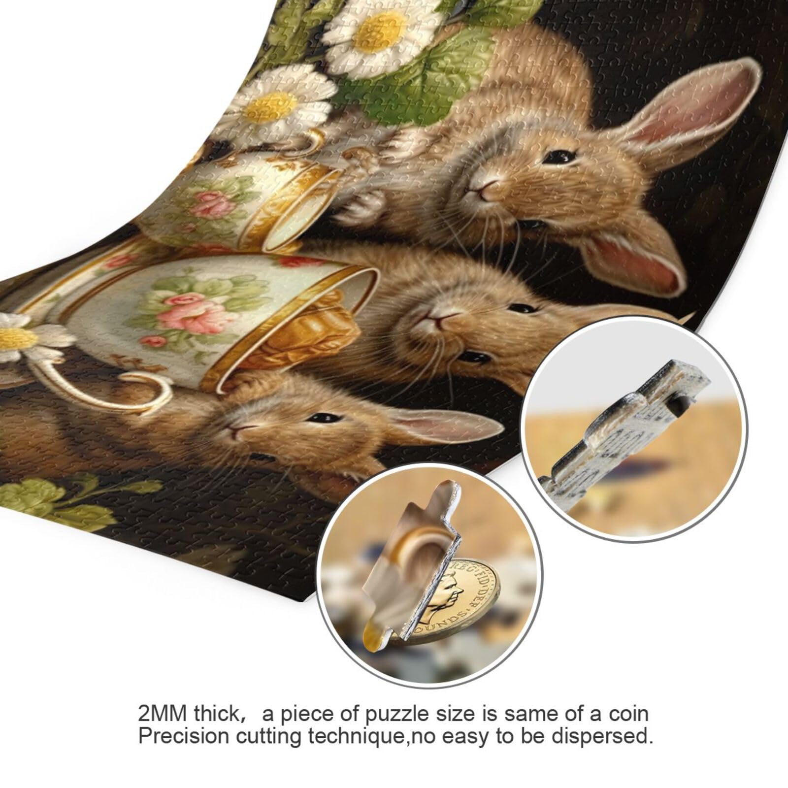 1000 Piece Jigsaw Puzzle For Adults - Rex Rabbit Love Home Life Theme | Challenging Family Puzzle Game