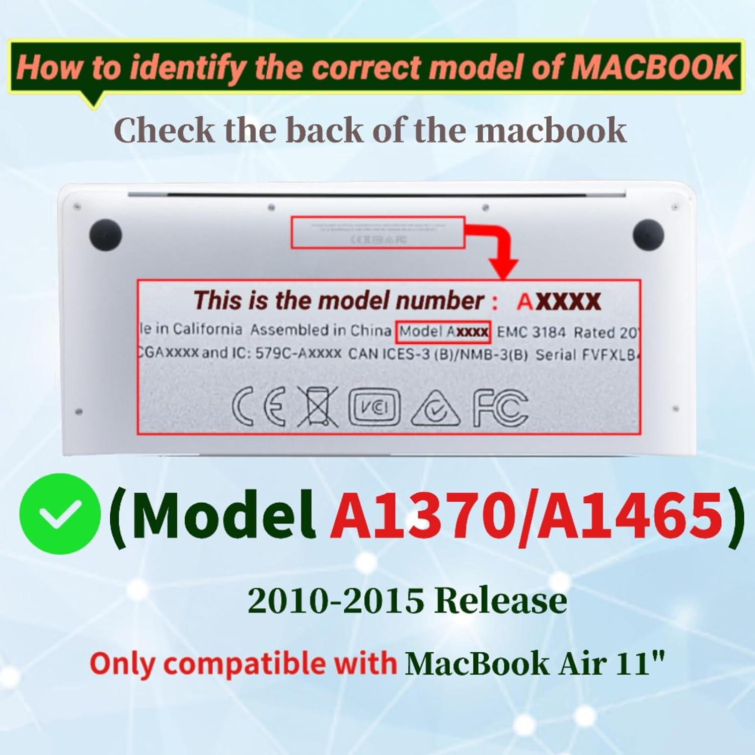 Laptop Shell Compatible with MacBook Air 11 inch 2015 2014 2013 2012 2011 2010 Release Model A1465 A1370, Marble Plastic Hard Computer Case for Mac Air 11, Blue Cloud