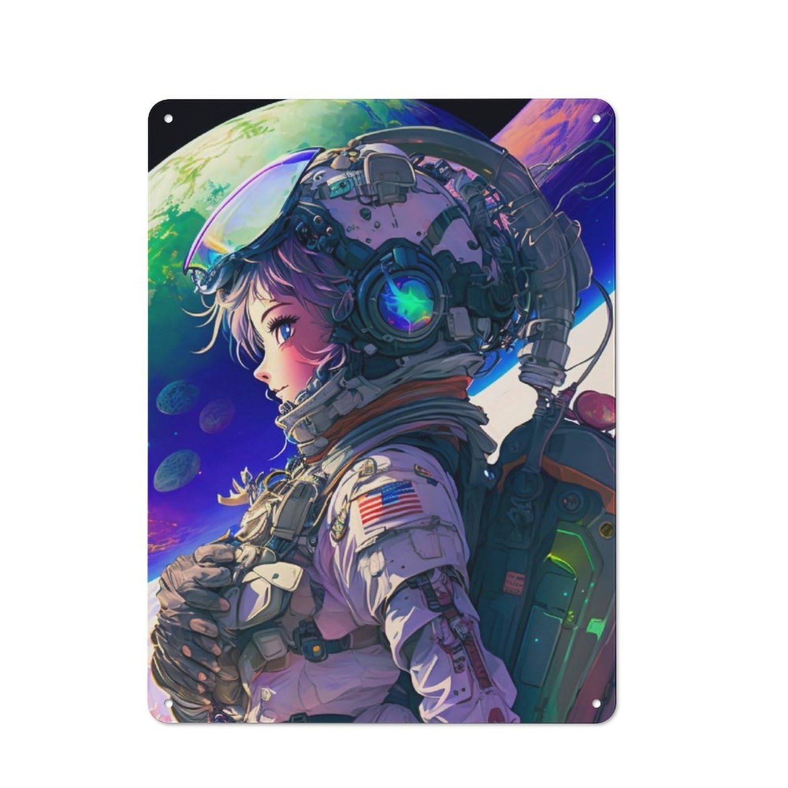 Bistro Style The Astronaut Tin Wall Sign 40x30cm, Shop Wall Decor for Takeaway, Bar, Kitchen Or Counter Area