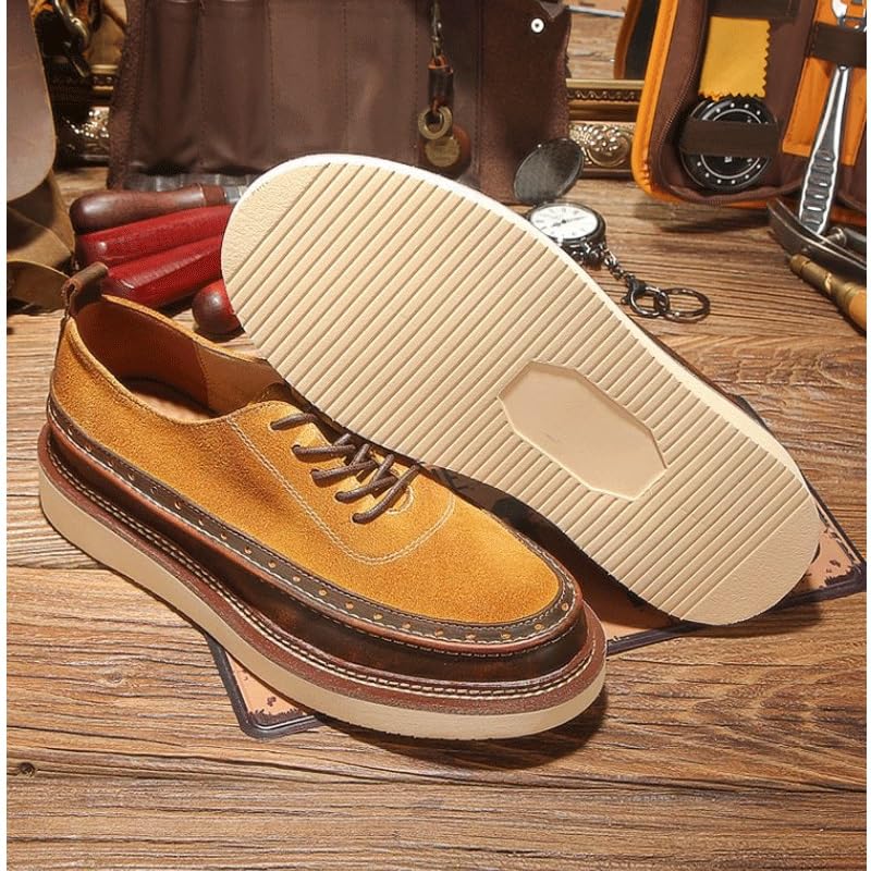 Men's Casual Dress Shoes Mens Leather Platform Formal Derby Shoes4