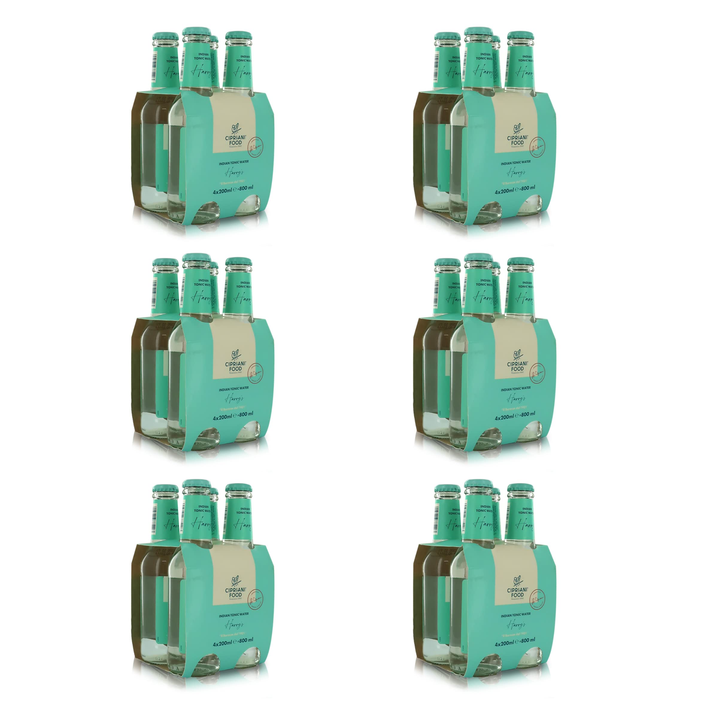 Cipriani Indian Tonic Water ''Harry's'', Trockenes Italienisches Tonic-Wasser, Prickelndes Getränk aus Italien für Mixologie und Cocktailzubereitung wie Rum Tonic, Spirituose, Wodka Tonic, 24x200 Ml