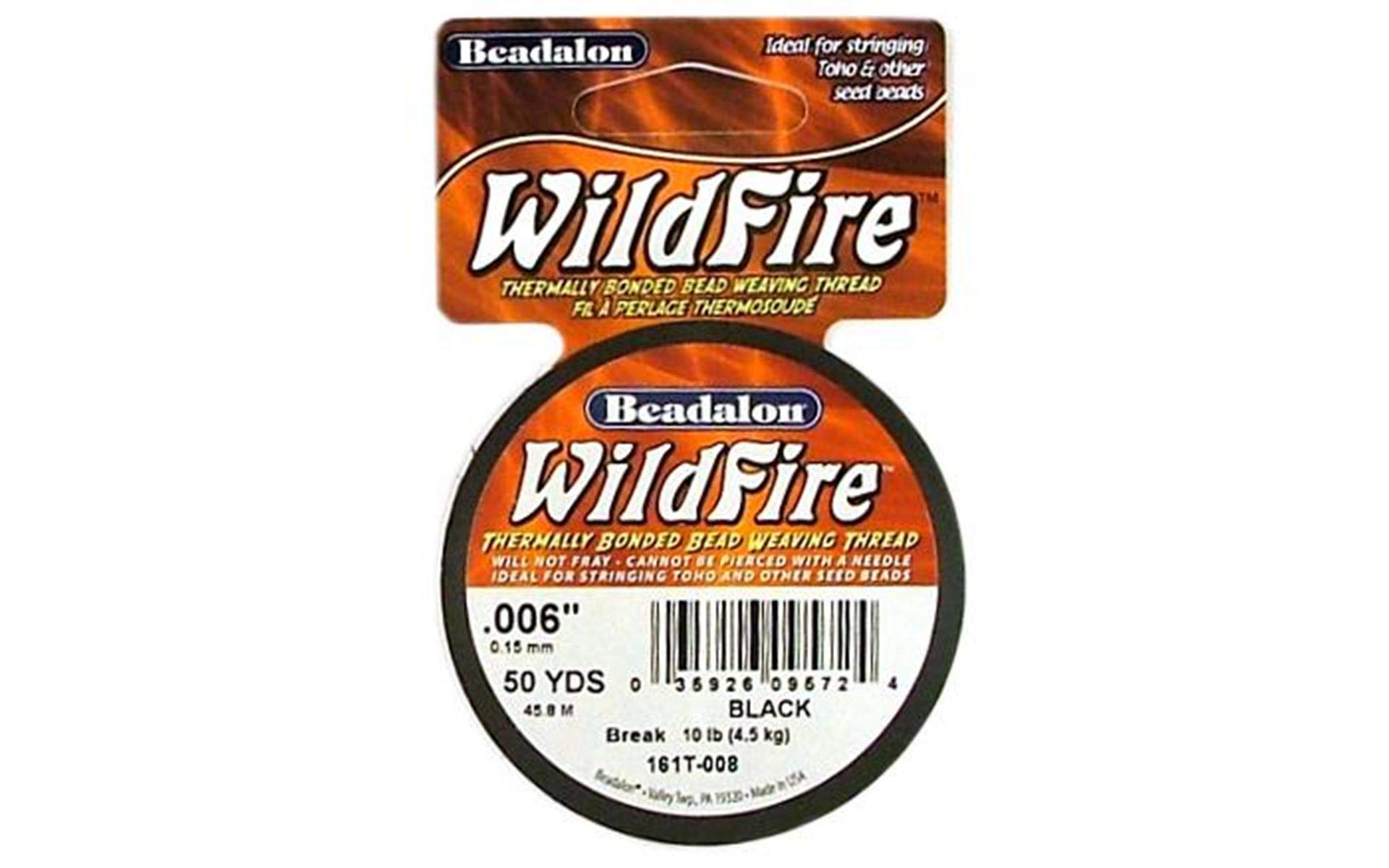 Beadalon Wildfire .006-inch 50 yard Beading Thread, Black