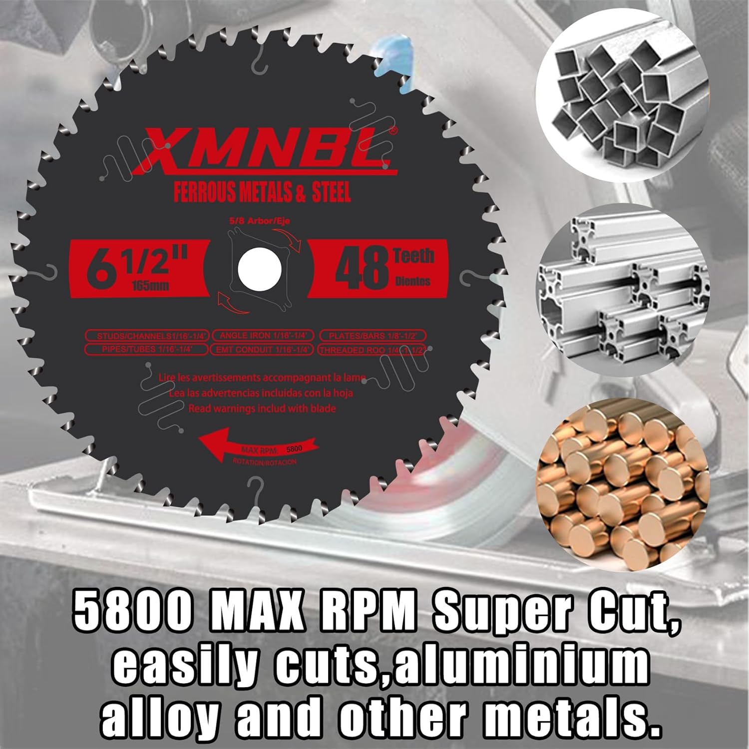 6-1/2 Inch Metal Cutting Blade,Replace for Diablo D0648CFX 6-1/2" Metal Cutting Circular Saw Blade,Compatible with 6 1/2 Inch Circular Saw,Cermet Carbide Up to 5X Longer Life 5/8 Arbor