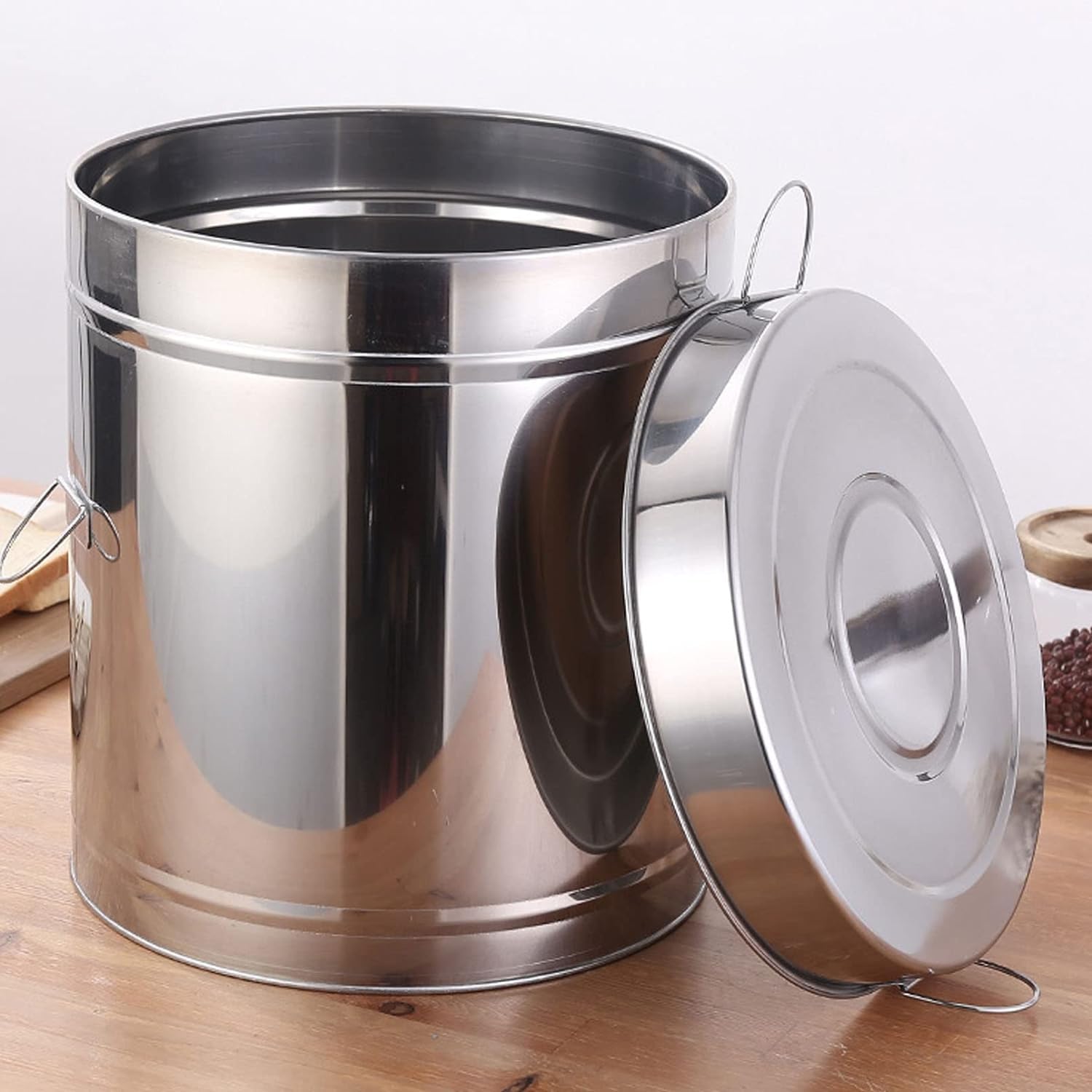Atight Steel Food Sto Conters 20 kg Mehl, Müsli, Reis, Kanister, feuchtigkeits- und schädlingsfest, Küchengläser für maximale Frische und langlebige Konservierung
