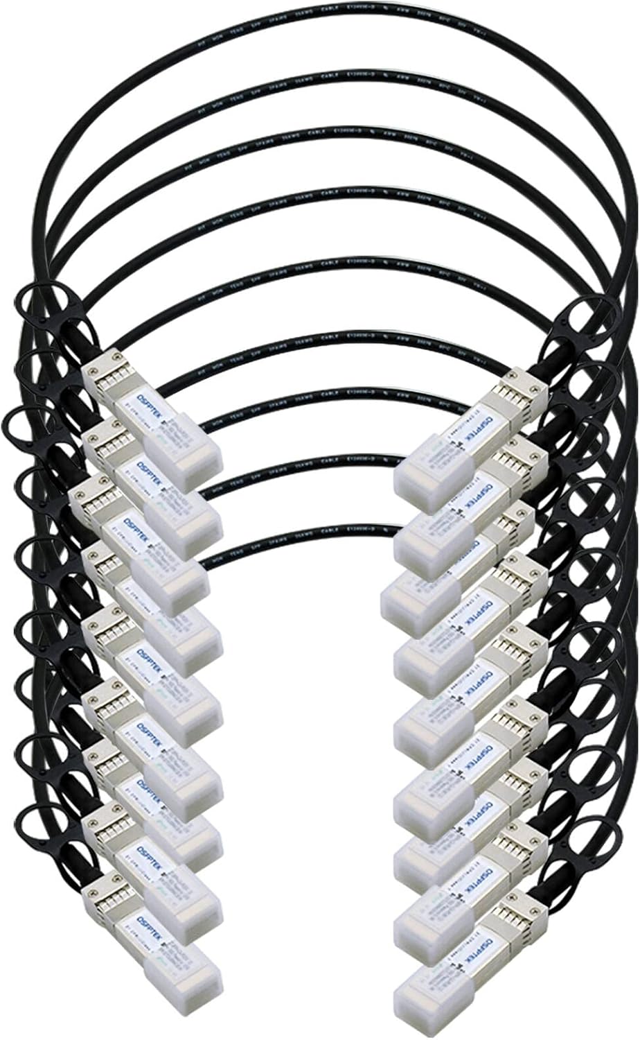 QSFPTEK 4pack 10G SFP+ DAC Cable, 1.5m (4.92ft) Passive Direct Attach Copper Twinax Cable for Cisco SFP-H10GB-CU1M, Ubiquiti, D-Link, Netgear, Mikrotik, Open Switch Devices