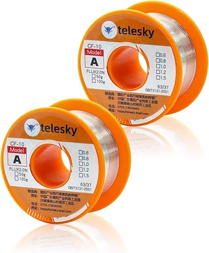 Miniatura 21 de V TELESKY Kit limpiador de puntas de soldador, alambre de soldadura con núcleo de colofonia de 0.031 in (3.5 oz/100 g) con limpiador de puntas