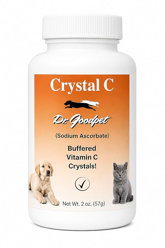 Dr. Goodpet - Suplemento de vitamina C tamponada em pó para cães e gatos - ascorbato - 56,7 g
