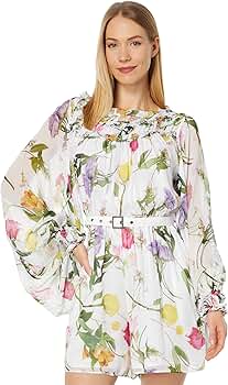 TED BAKER レーストップス ネイビー 新品 TED BAKERノースリーブ ホワイトレースとネイビードット