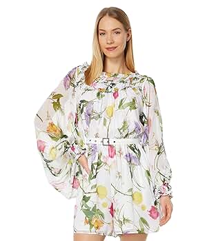 TED BAKER*AGNEL レース パフスリーブ シャツドレス Lace Puff Sleeve Cotton Blend Midi Dress | AGNEL | Ted Baker