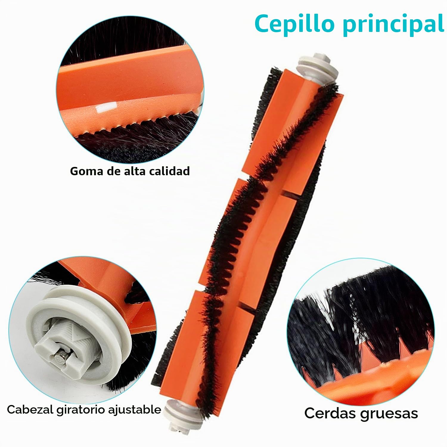 Juego de Accesorios de Repuesto para Aspiradora, Juego de Repuesto de Filtro de Cepillo Lateral de Cepillo Principal, Kit de Accesorios para Aspiradora Dreame L10plus /Z10pro /D10PLUS (plásticos)