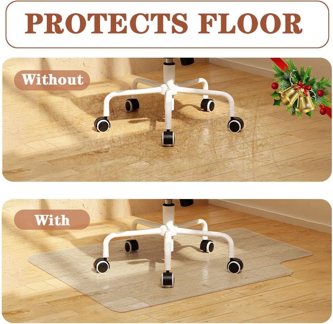 YOUKADA Office Chair Mat with Lip for Hardwood Floors | Desk Chair Mat for Floor Protection(36" x 48") : Office Products