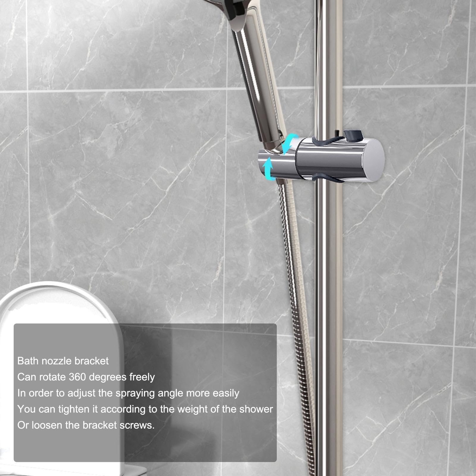 Supporto Doccia Regolabile Con 2 Ganci, Supporto Universale Per Soffione Doccia Per Asta Doccia Da 14 25 Mm Supporto Doccetta In Abs Cromato Facile Installazione Ymyny 87969410