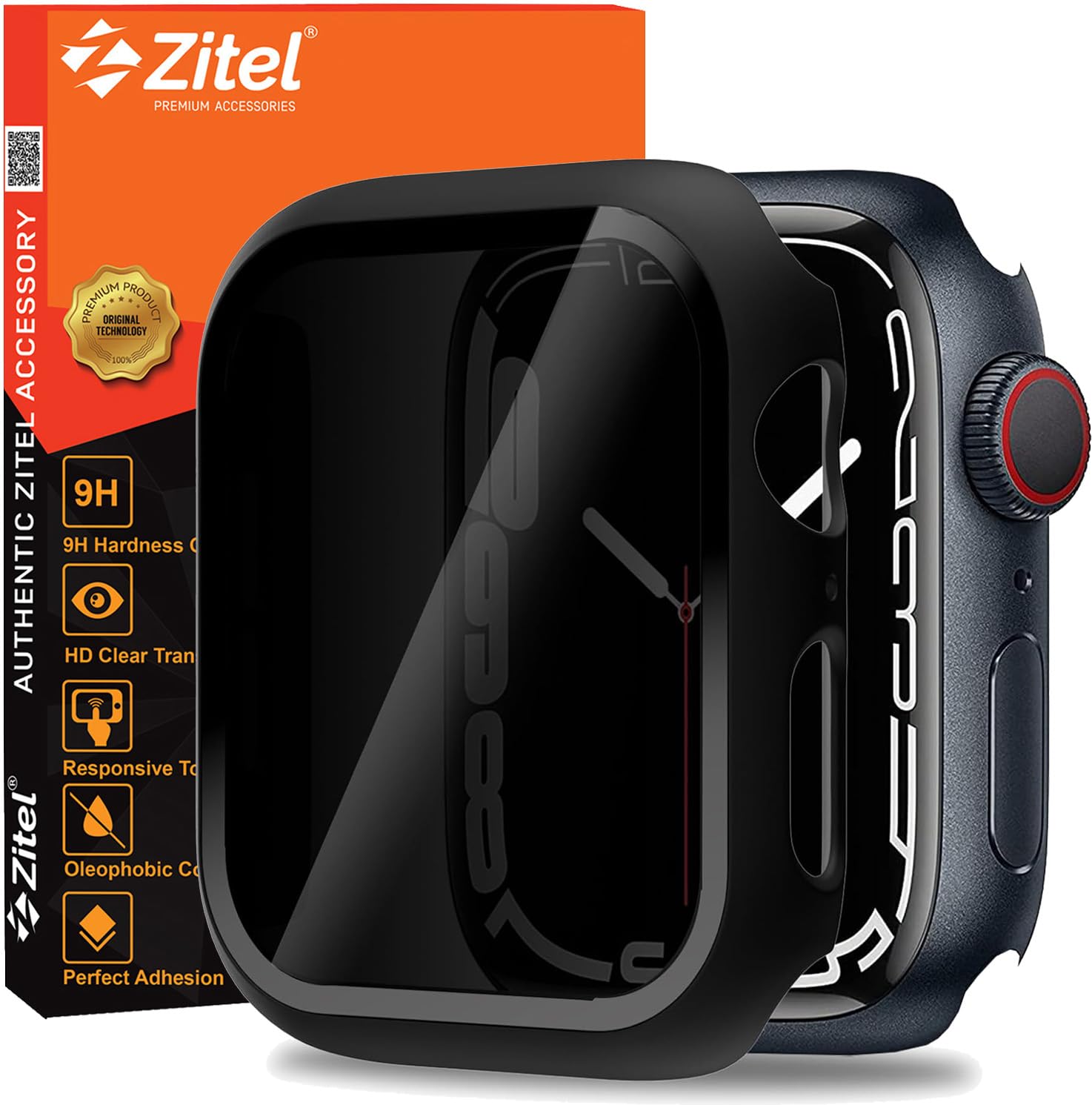 Zitel Privacy Screen Protector Case Compatible with Apple Watch 45mm, Anti-Spy Screen Glass Protector Hard PC Cover for iWatch Series 9 8 7 45mm - Matte Black (B0CP6G7X5M) Amazon Price History, Amazon Price Tracker
