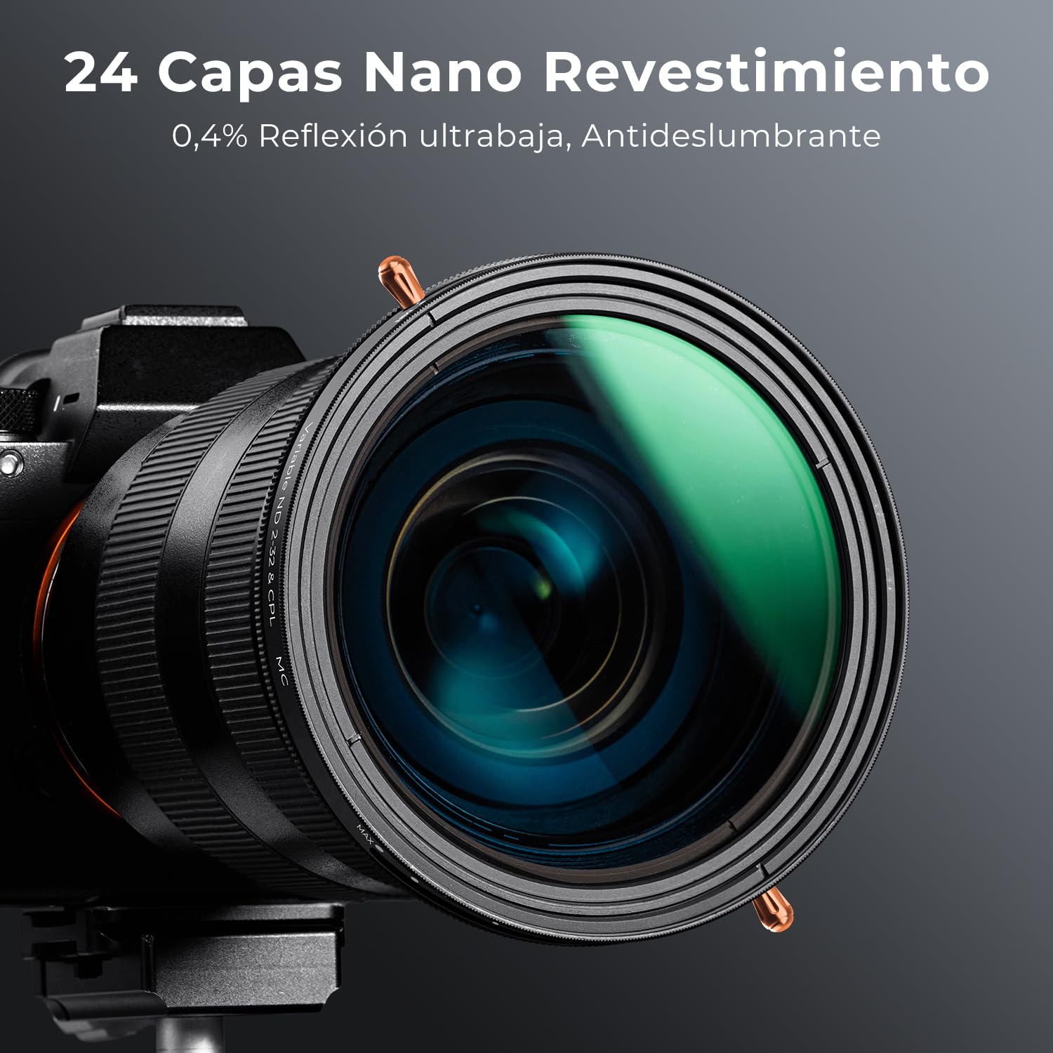 K&F CONCEPT 55mm Filtro Variable ND2-32 y Polarizador 2 en 1, ND2-32 Filter Densidad Neutra & CPL con 24 Capas Revestimiento Nano para Cámara Lente (Nano-D Serie)
