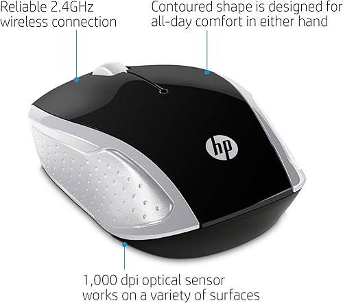 Miniatura 3 de HP Mouse inalámbrico 200 negroplata 2HU84AA