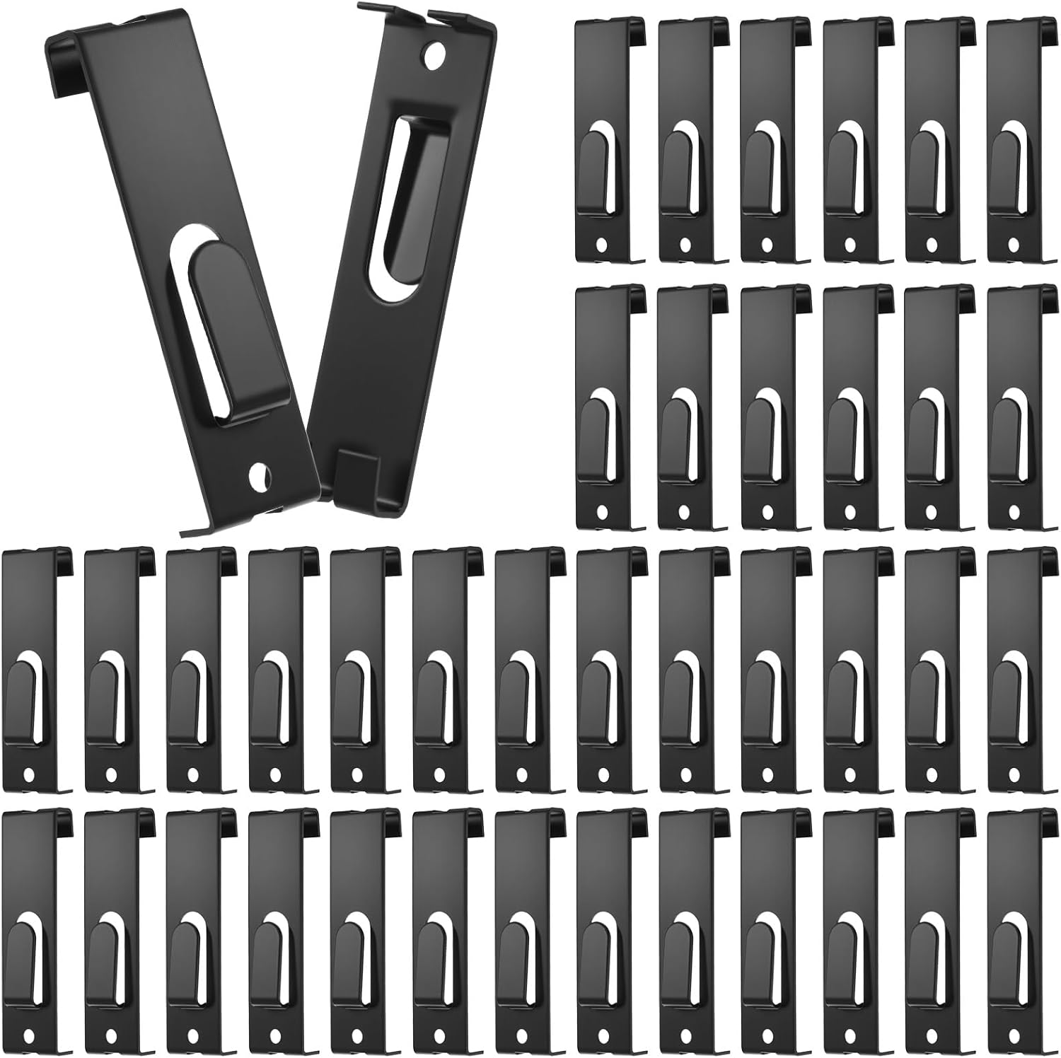 40 Pcs Grid Hooks for Wall, Grid Wall Picture Hooks Gridwall Shelf Accessories Hangers Display Panels Slat Notch for Art Clothes Painting Photography Canvas Black Metal Commercial