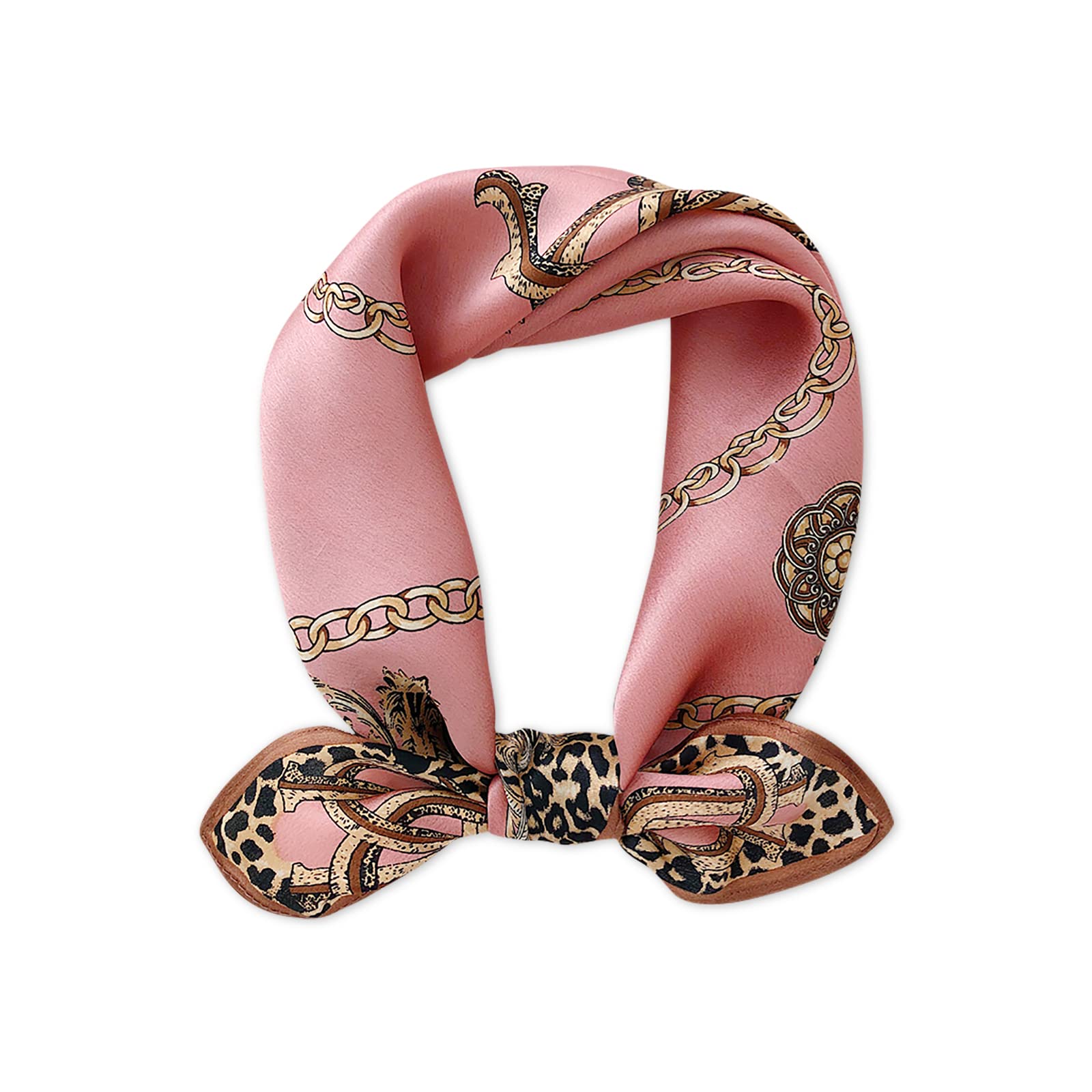LumiSyne Silk Scarf Women Square Scarves Fashion Leopard Animal Print Mulberry Silk Small Scarves Lightweight Neckerchief Square Neck Scarf Multifunctional Bandanas Headwear