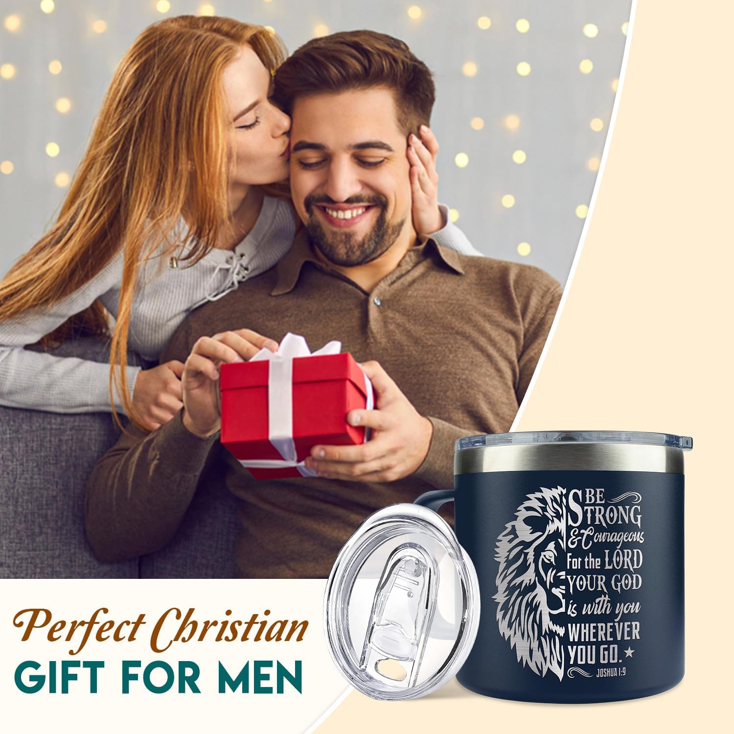 Christian Gifts For Men - Religious Gifts, God Gift For Men - Inspirational Motivational Gift for Mens - Christian Fathers Day Gift Idea - Christian Coffee Mug 14Oz image 2