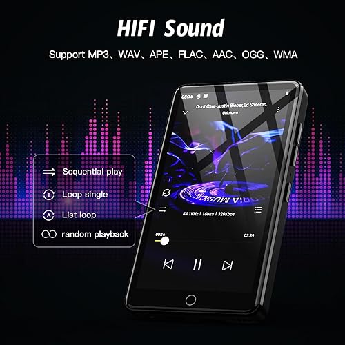 Miniatura 2 de Reproductor MP3 de 144 GB con WiFi y Bluetooth, pantalla táctil IPS HD de 4.02 pulgadas, reproductor de MP4 con altavoces, reproductor de música