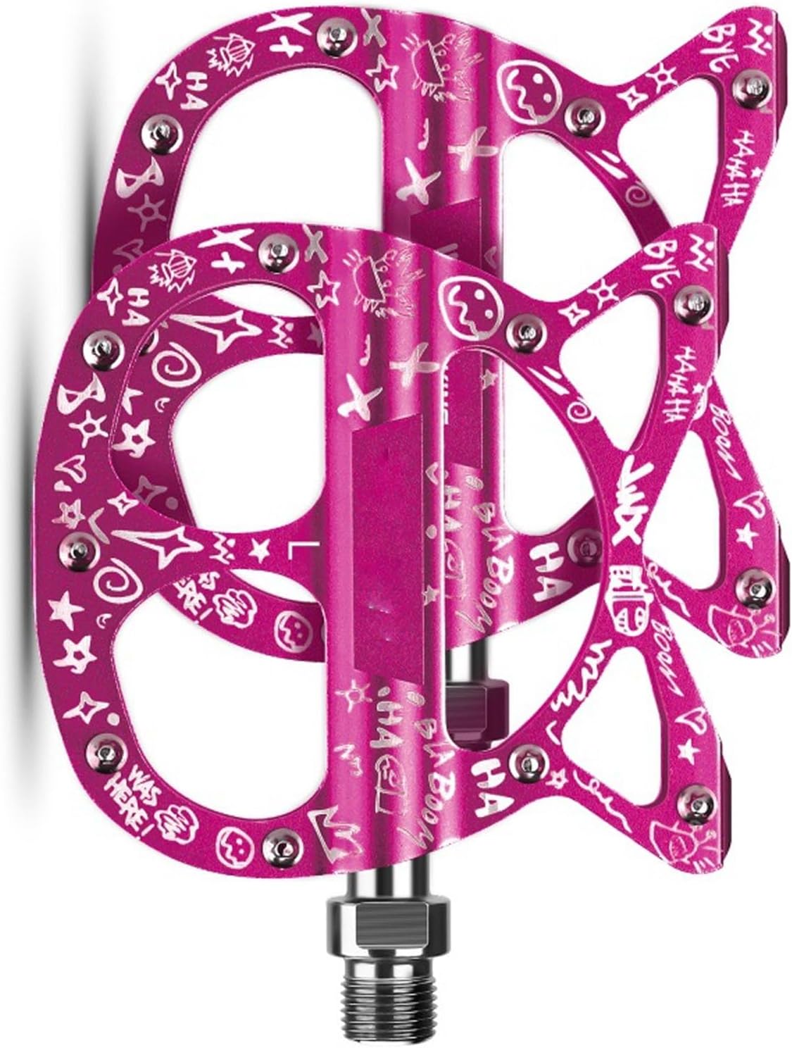 アルミニウム合金マウンテンバイクペダル 猫型 サイクリングペダル 3つのシールベアリング 滑り止めバイクペダル