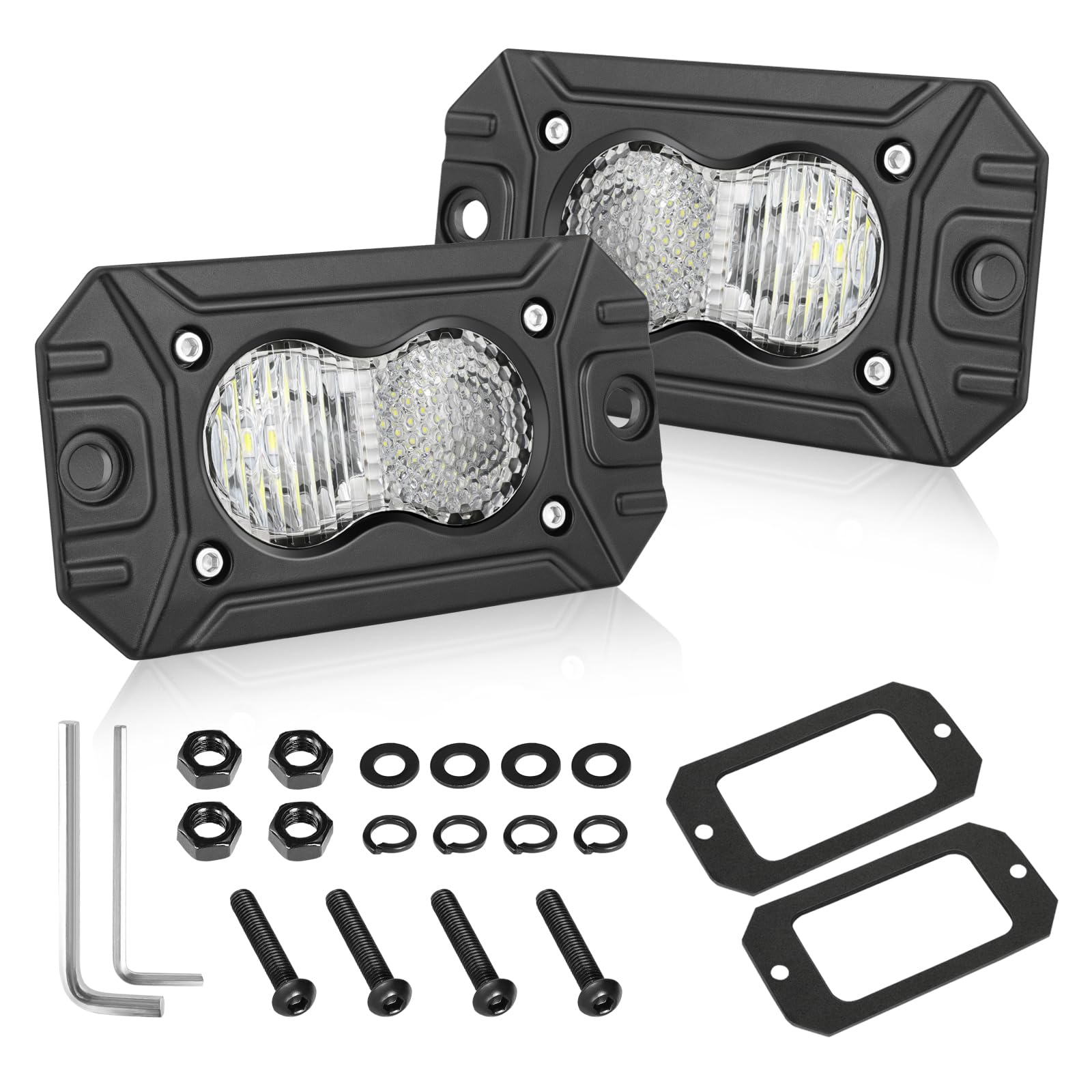 Flush Mount LED Pods 40W CREE LED Flush Bumper Fog Lights