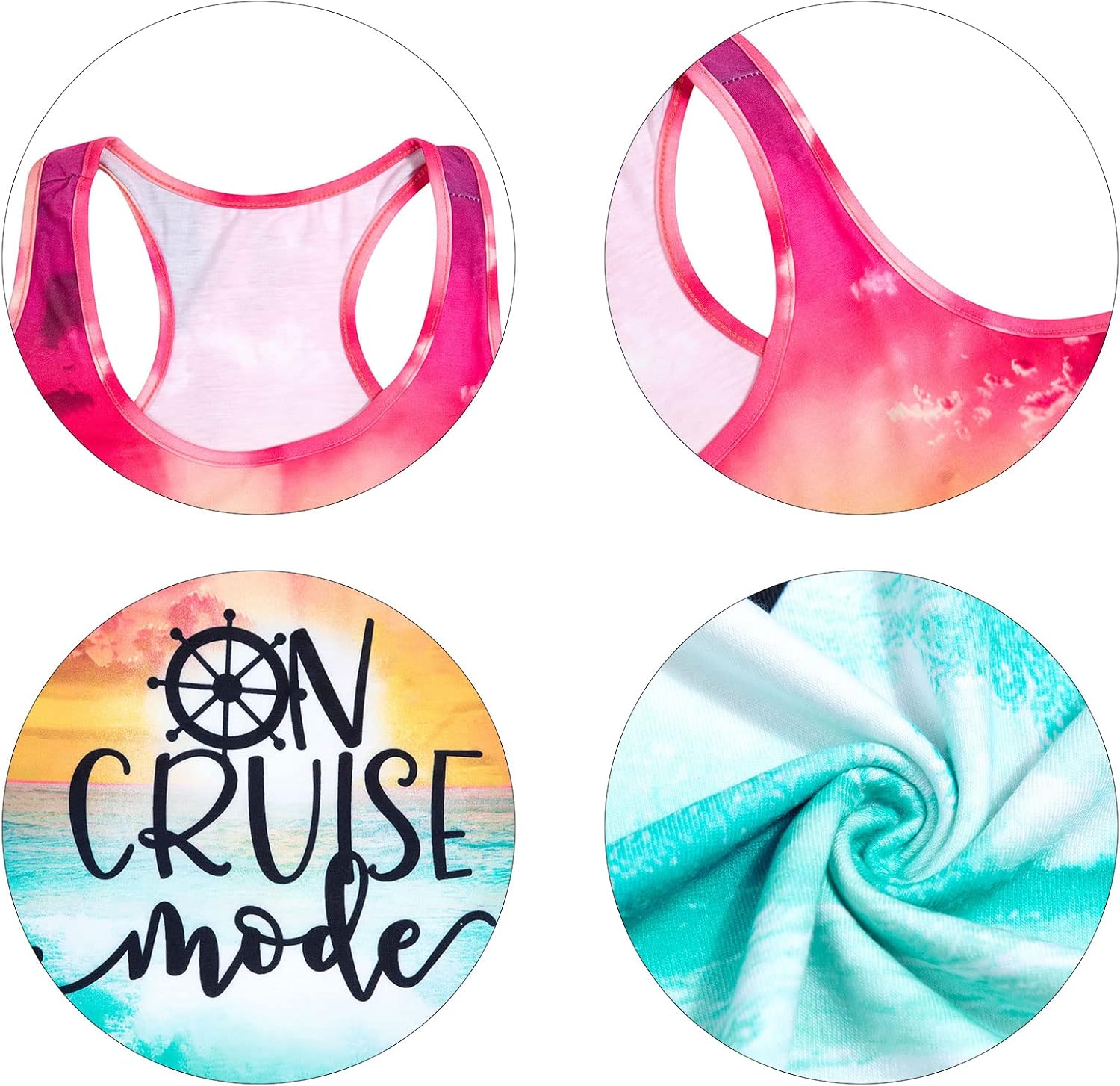 Cruise Mode Tank Women Summer Sleeveless Cruising Love Graphic Print T Shirt Boating Gifts Vacation Beach Shirt - Image 2
