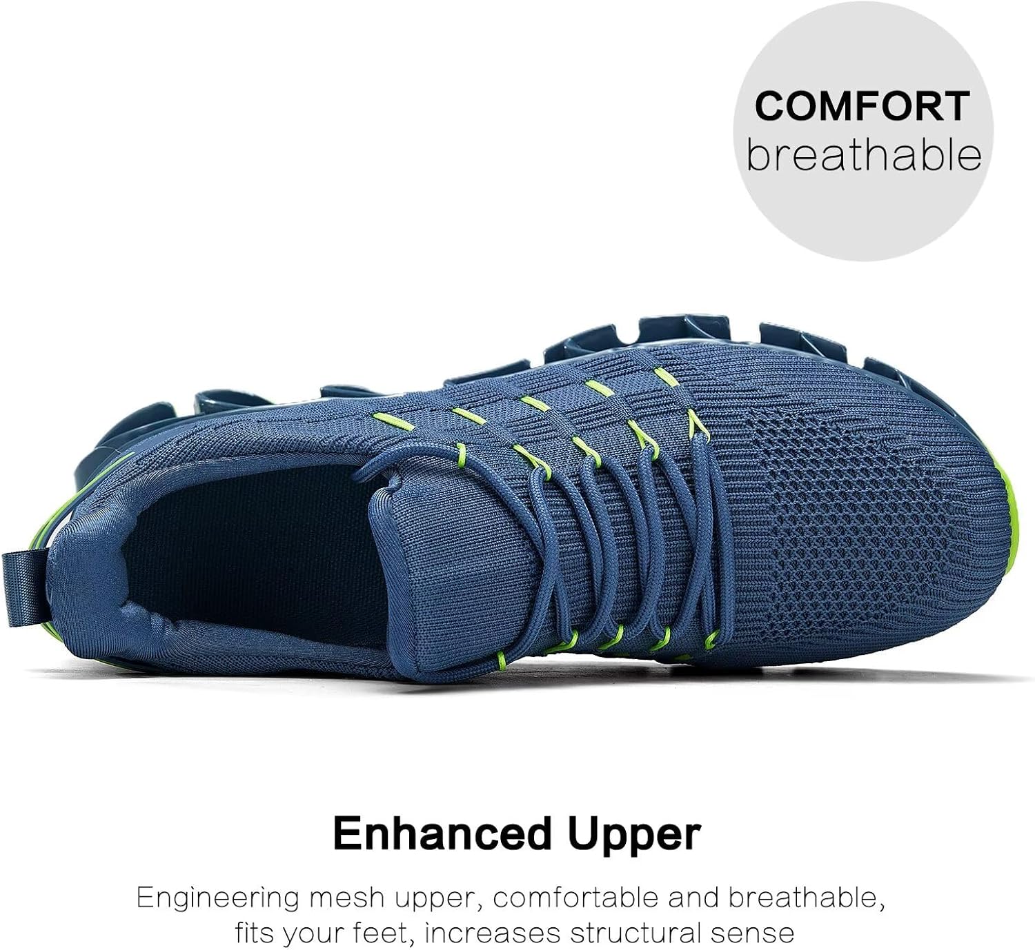 Mens Slip On Walking Shoes Blade Non Slip Tennis Running Shoes Lightweight Workout Breathable Mesh Fashion Sneakers - Image 5