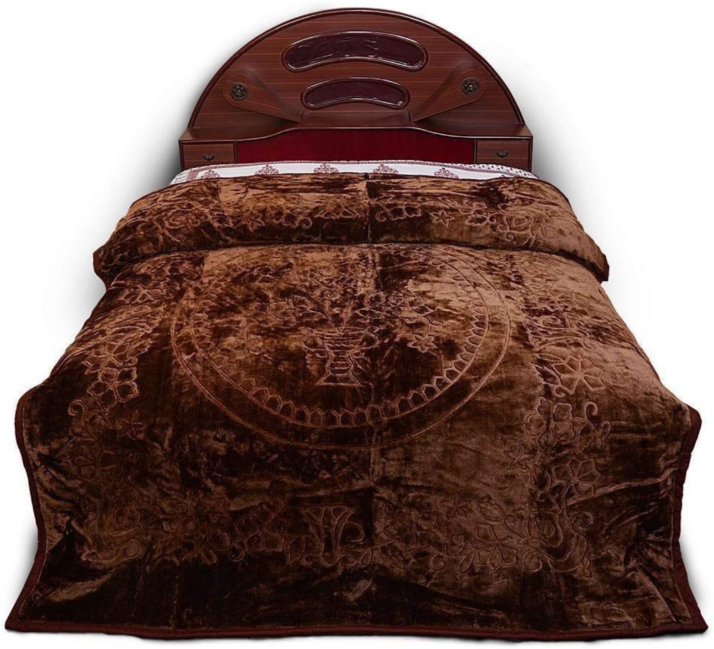 CHANGERS Embossed Blankets,Quilt,duvets,dohar,Quilt,duvets,dohar Solid Colour Ultra Soft Floral Double Bed Heavy Mink Winter Blanket-image-49