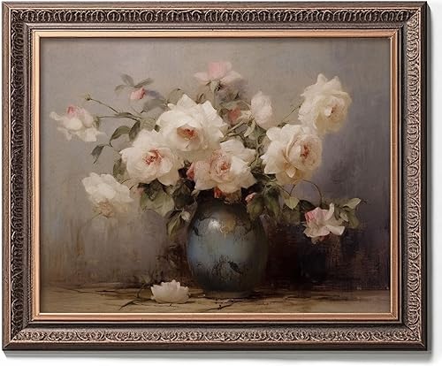 Arte de pared de pintura de flores, impresión vintage, impresión de pintura al óleo botánica, arte francés antiguo, decoración de pared botánica