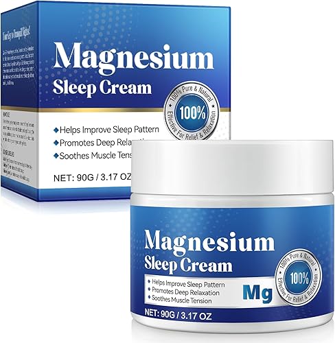 Crema de magnesio para dormir, loción de magnesio para dormir, aceite de magnesio para los músculos de los pies y relajación, rica en aceite de