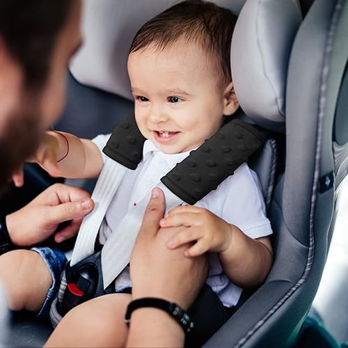 Miniatura 2 de Pro Goleem Fundas de correa de asiento de automóvil para bebés, suaves correas de asiento de automóvil, almohadillas de hombro para todos los