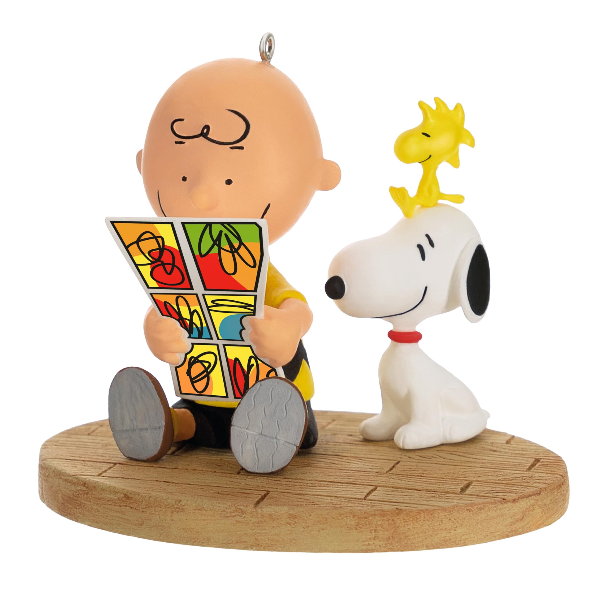 Hallmark Keepsake PEANUTS Hanging Ornament - Charlie Brown, SNOOPY & WOODSTOCK with Comic Design