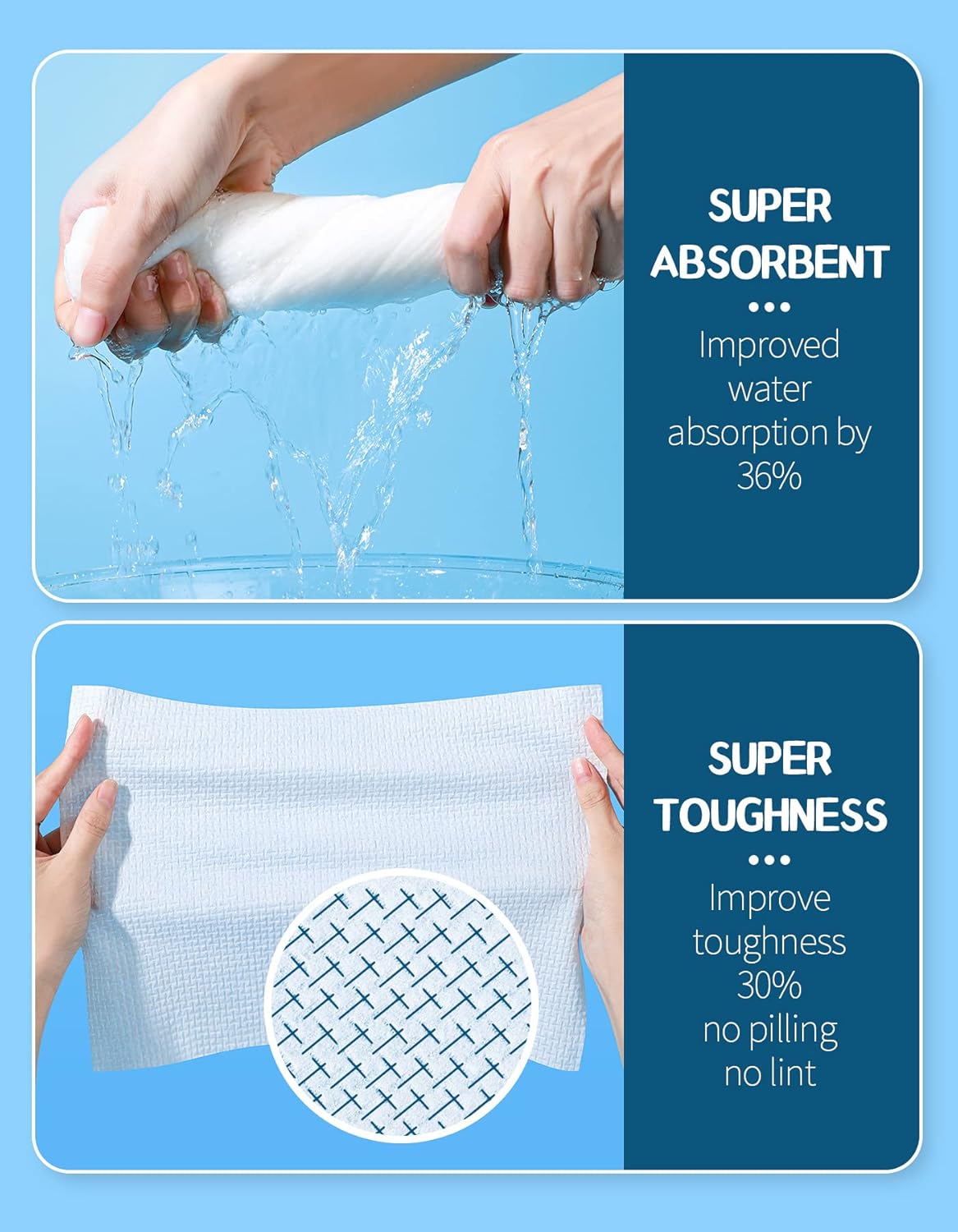 Organic Disposable Face Towel for Skincare - VeteLab 100% Biodegradable Facial Tissues, Extra Thick Dry Wipes for Makeup Removing, Cleansing Towelettes Gift for Women, 70 Count : Beauty & Personal Care