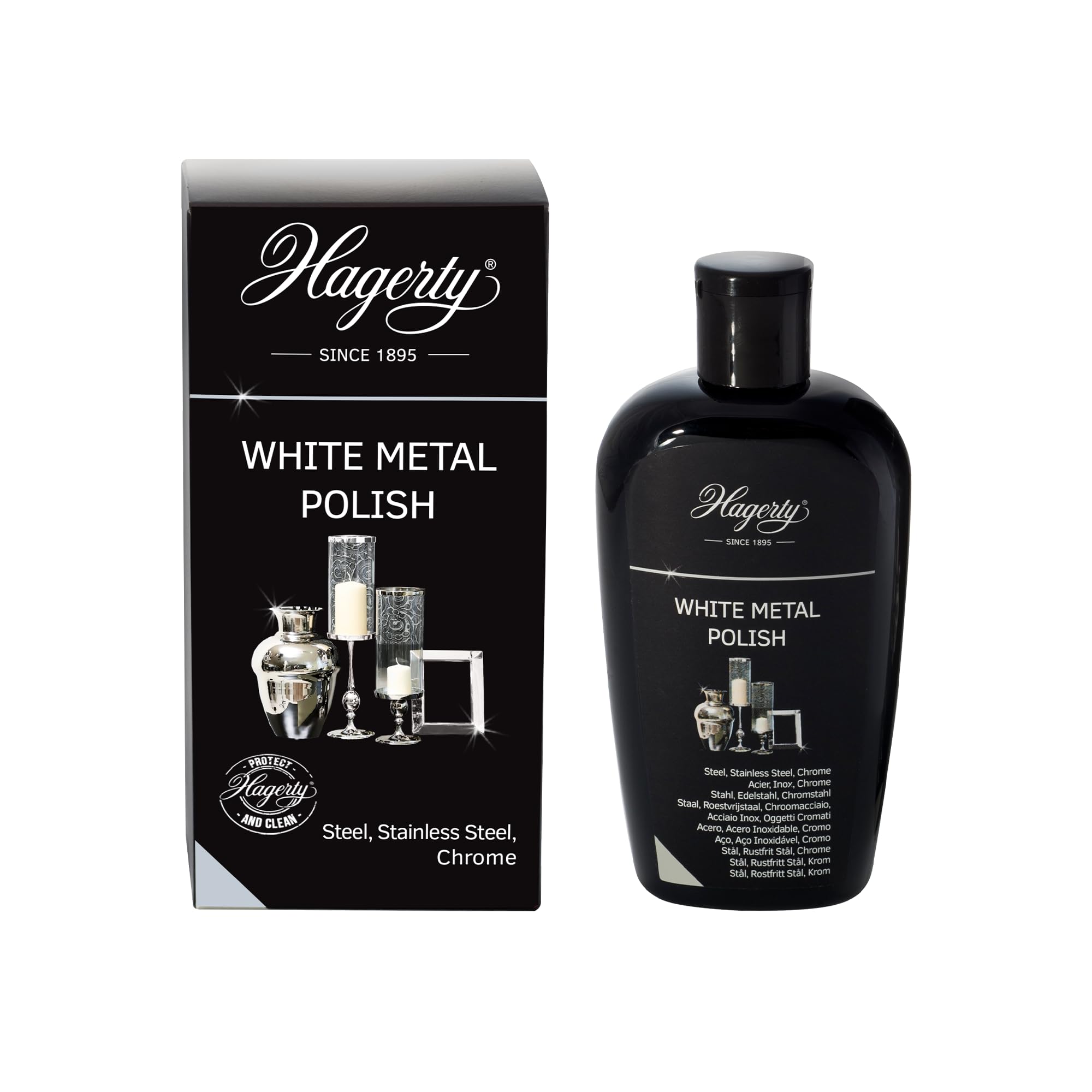 Hagerty White Metal Polish 250 ml I Efficient metal polish for steel stainless steel chrome I Stainless steel polishing cream with immediate effect for sink refrigerator oven coffee maker etc