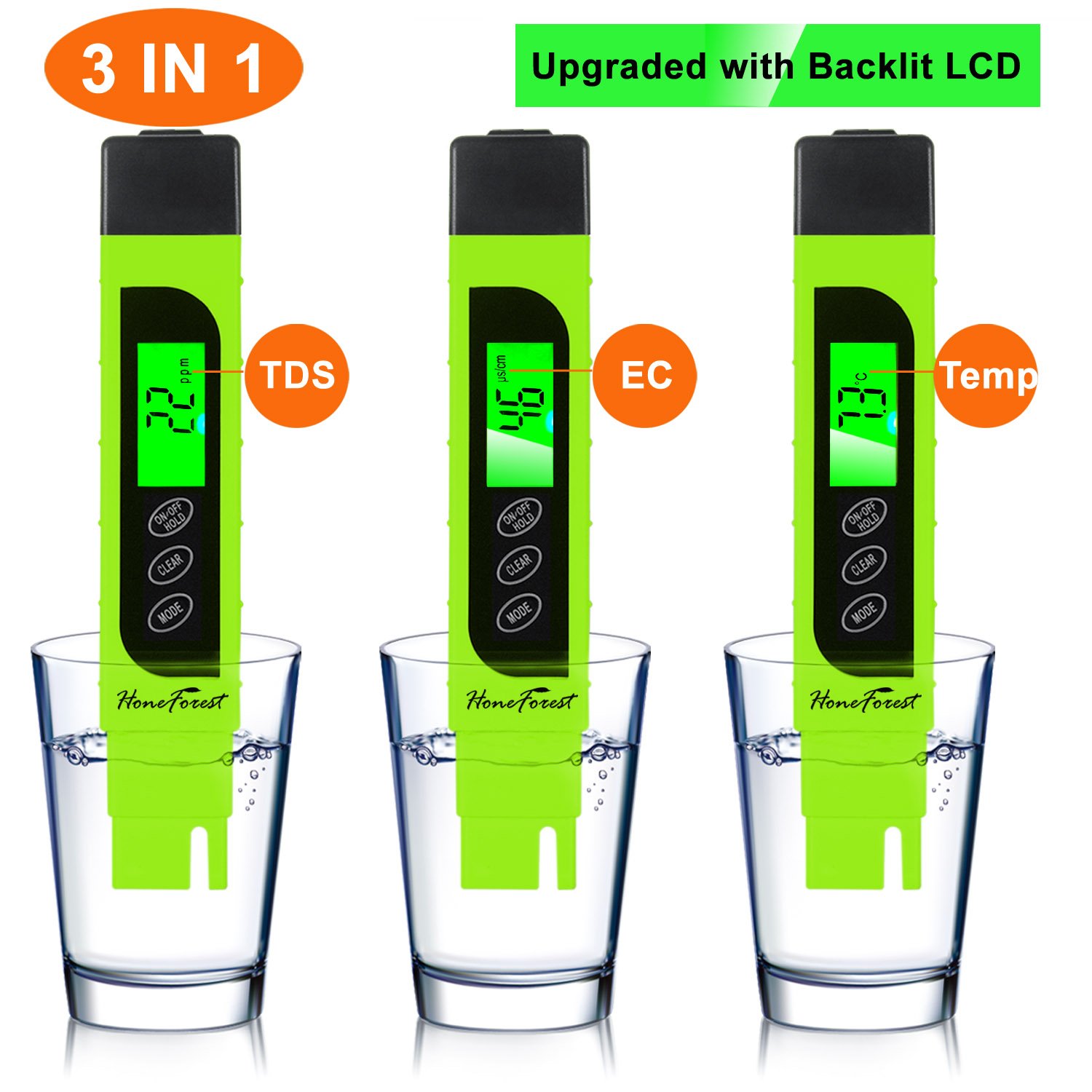 Review Discount Digital TDS-Meter, Accurate and Reliable, HoneForest TDS, EC & Temp Meter 3 in 1, 0-9990ppm, Ideal Water-Tester-PPM-Meter(Green) Exclusive Discount 50% Price Digital TDS-Meter, Accurate and Reliable, HoneForest TDS, EC & Temp Meter 3 in 1, 0-9990ppm, Ideal Water-Tester-PPM-Meter(Green)