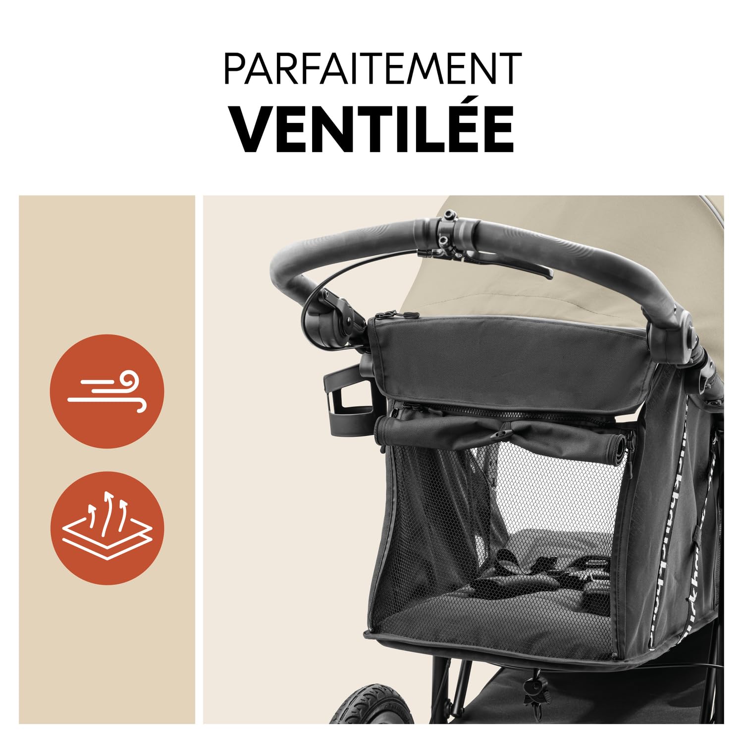 hauck Runner 3 Olive – Poussette 3 Roues Bébé avec Grandes Roues Air, Suspension, Frein à Main, Canopy XL, Fenêtre Maille, Panier Couvercle, Inclinable, Porte-Gobelet, de la Naissance à 22 kg