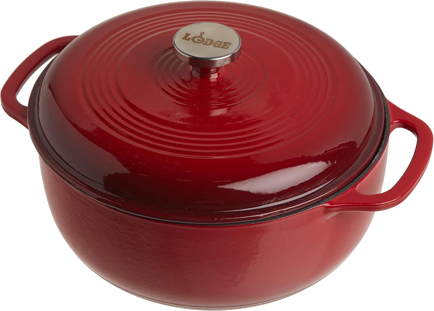 6 Quart Enameled Cast Iron Dutch Oven with Lid – Dual Handles – Oven Safe up to 500° F or on Stovetop - Use to Marinate