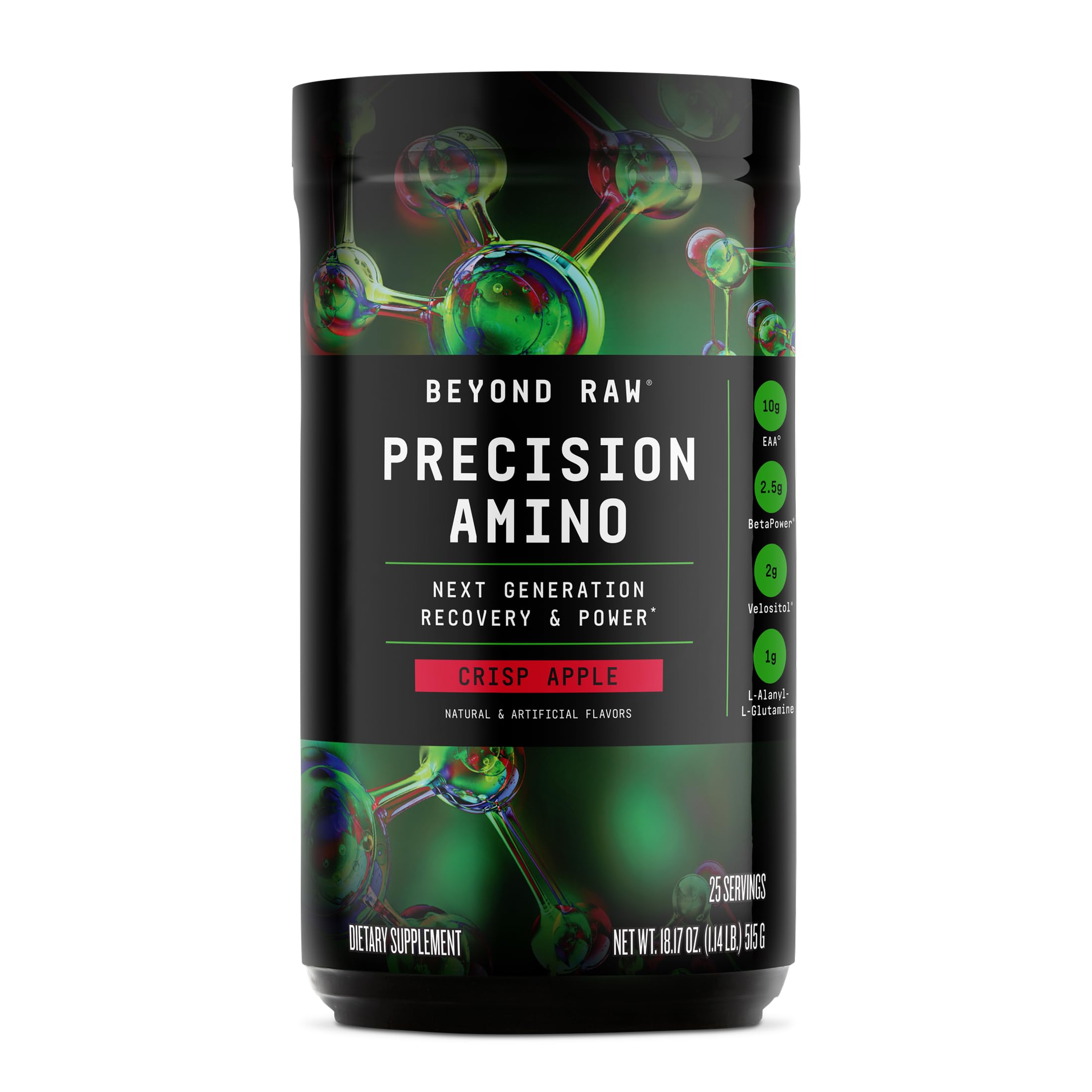 GNC Beyond Raw Precision Amino, Recovery, Crisp Apple, 25 Servings